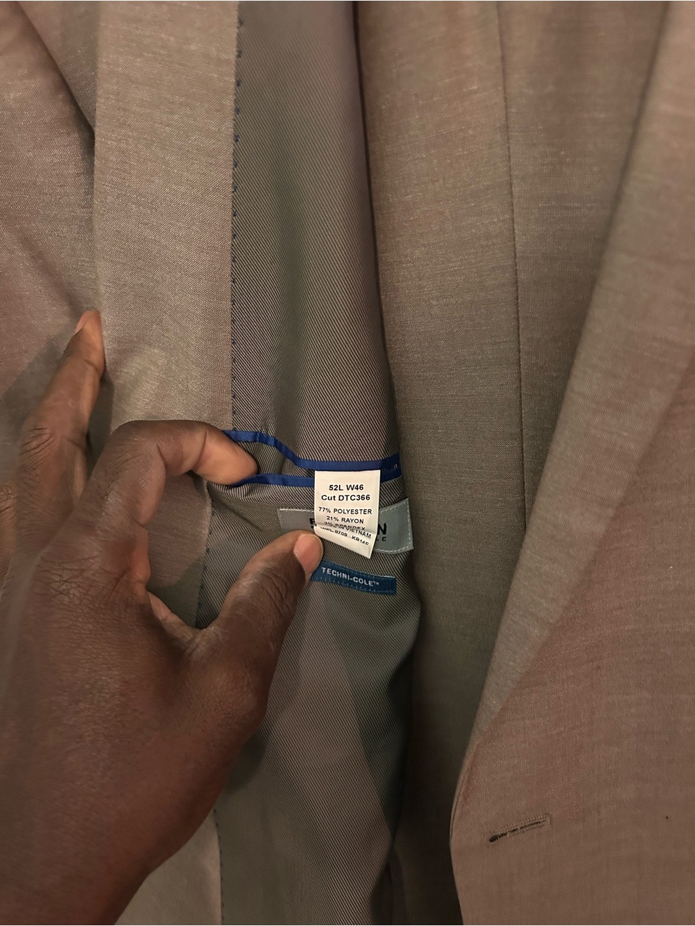 Kenneth Cole Taupe/Brown Men's Suit Jacket